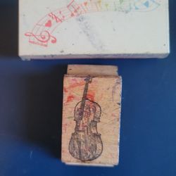 Wood Rubber Stamp music 