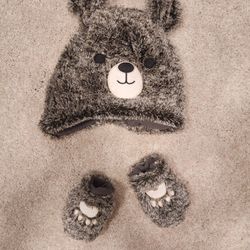 Baby Bear Hat And Mitten Set