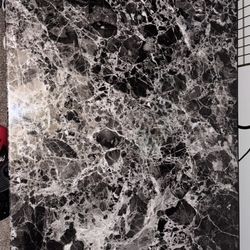 Stunning Black Marble Table Set - 3 Matching Pieces!