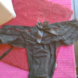 A Sexy Pair Of Black Panties W/ Bow