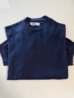 Brunello Cucinelli Cashmere T-Shirt Navy Blue/Gray Layering Size M