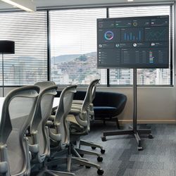 Mobile TV Cart Rolling Floor Stand for 23-60 Inch LCD LED OLED 4K Smart TVs up to 88 lbs , Height Adjustable Outdoor Metal Trolley Stand with Locking