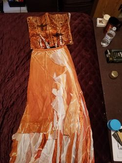 Mikino 2 piece dress - orange swallow tail