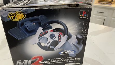Mad Catz racing wheel and pedal for PlayStation vintage gaming SLUH L- 00061