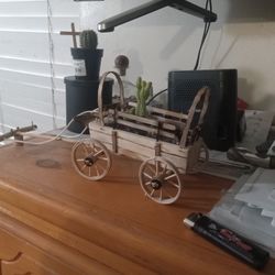 Hand Made Wooden Carege Mini Plants Include  Make Me An Offer