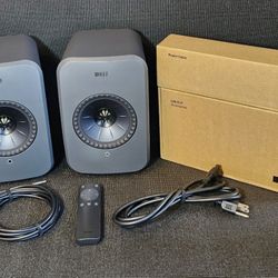 KEF LSX II LT Wireless Bookshelf Speakers – Hi-Res Audio, Uni-Q Driver Array, 200W Amplification