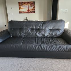 Black Leather Sofa – Comfortable & Modern