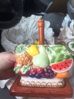 Napkin holder and paper towels