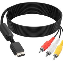 PlayStation A/V Cable – Fully Functional – Audio/Video RCA Cable – PS1, PS2, PS3 Compatible 
