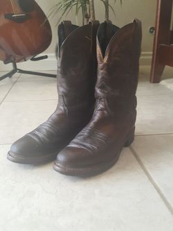 Brown leather boots size 8 1/2 Men's