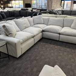 White Cream Feather Cloud Sectional