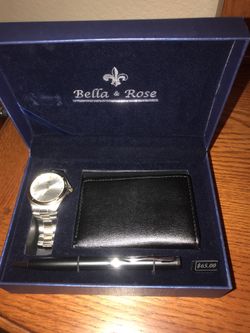 Bella & Rosa watch wallet and pen