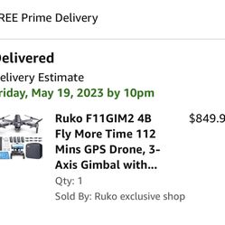 RUKO GIM 2 Drone With 5 Batteries $450