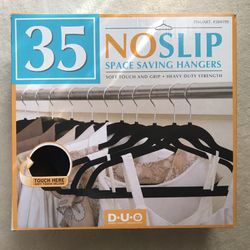 Box of 35 No Slip Black Velour Hangers