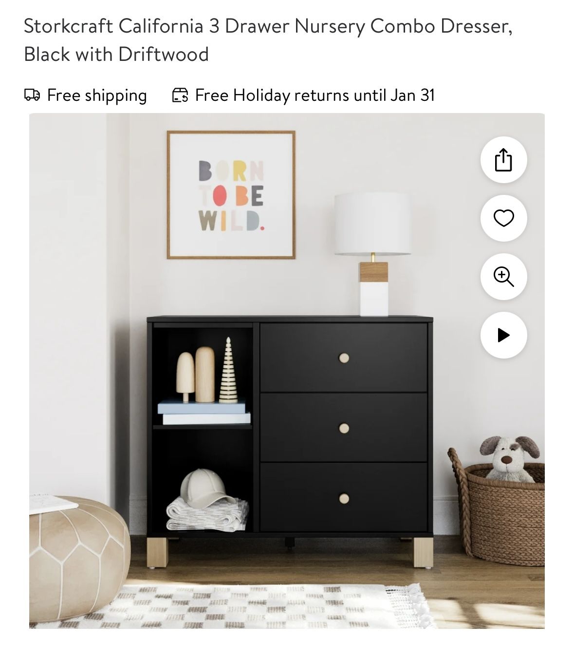 BRAND NEW Solid Wood Storkcraft 3 Drawer Nursery Combo Dresser
