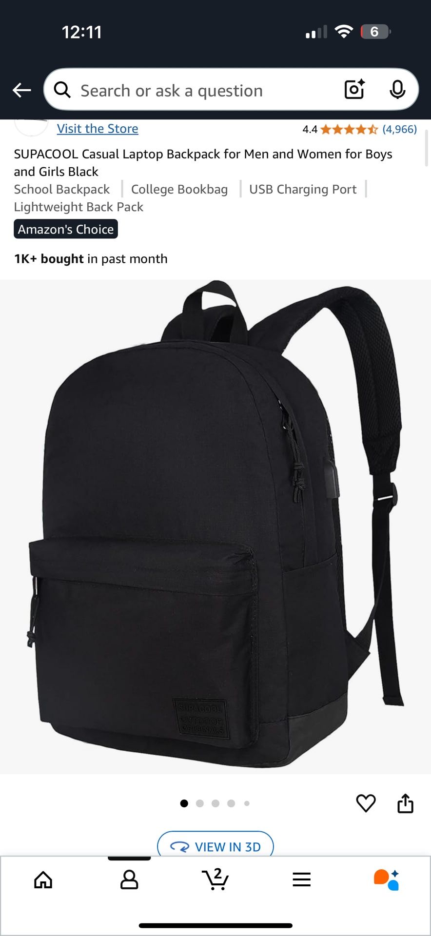 Black Laptop Backpack
