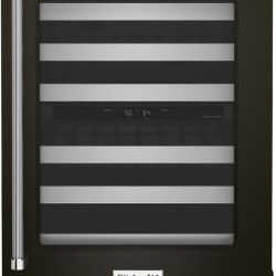 KitchenAid 24" Black Stainless Steel Dual-Zone Wine Cellar New