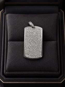 925 Sterling Silver 3.00CT MOISSANITE Dog tag Men’s Pendant
