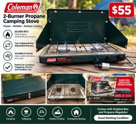 Coleman 2-Burner Propane Camping Stove – 20,000 BTU – $55