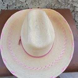 Atwood X-SM XSmall Little Girls Toddler Straw Cowgirl Hat Cute Pink/Beige