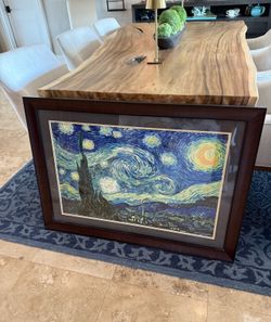42x30 Starry Night Print In Wood Frame