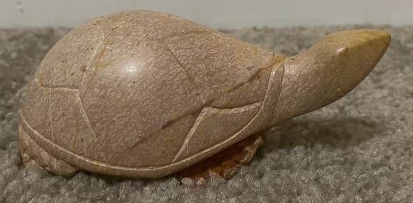 Carved Pink Marble Stone Turtle Paperweight Figurine Animal Home Office Decoration Accent