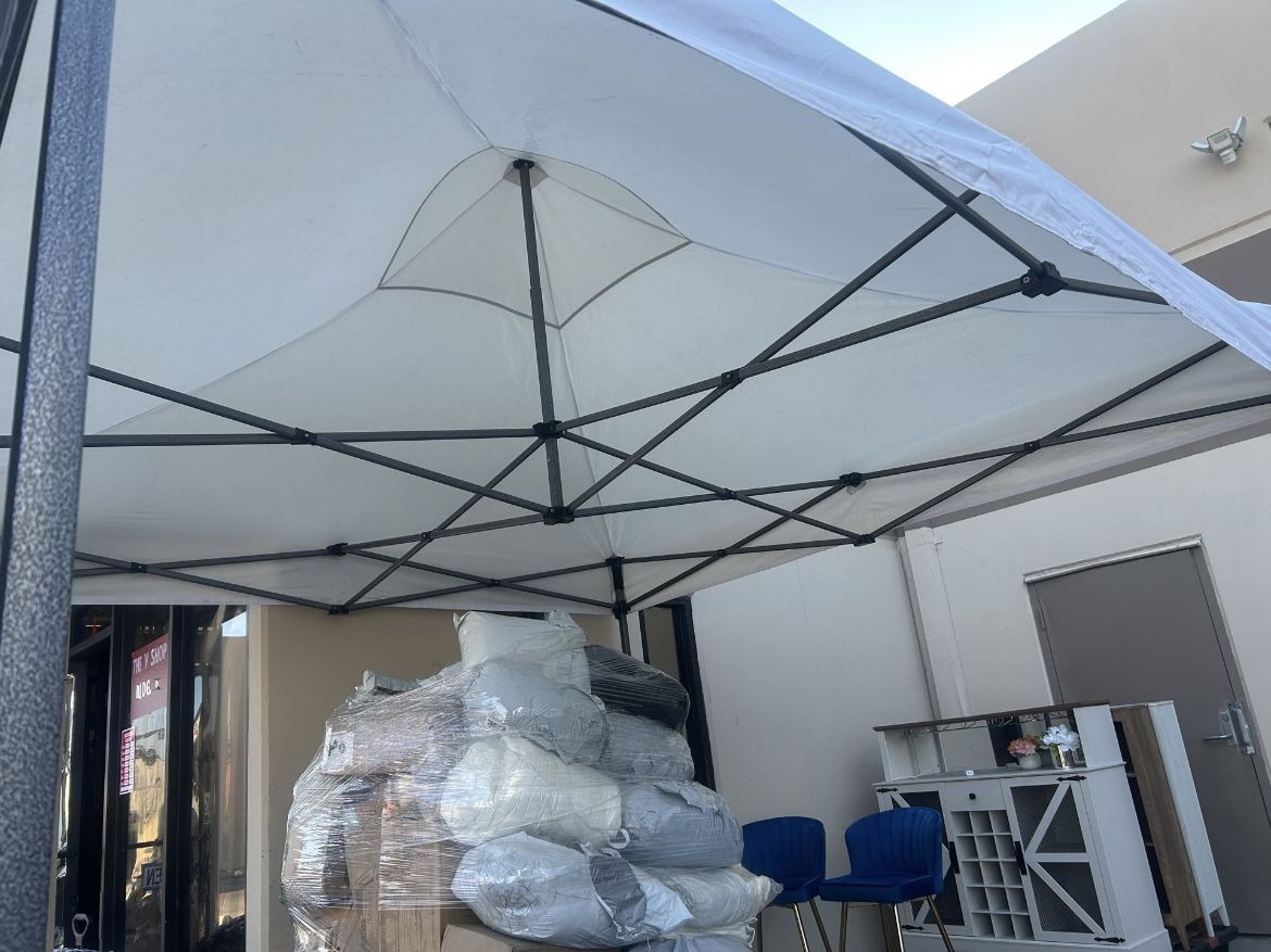 10x10 Pop Up Canopy - Beach Tent with One Push Setup - Easy Outdoor Sun Shade for Events, Parties, Camping - Gazebo with STO-N-Go Cover Bag, Silver Co