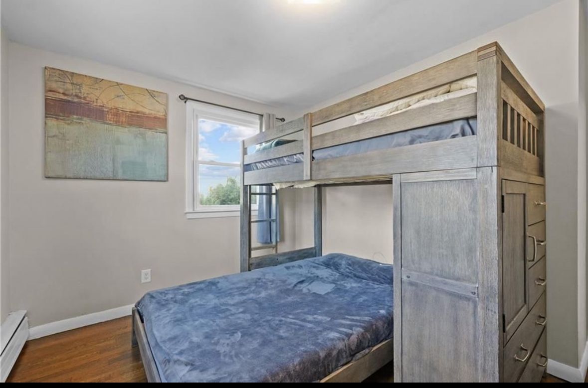 Bunk Bed With A  Full Size Bed Below And Chest With Drawers