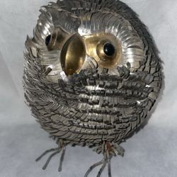 Vintage Metal Folk Art Owl 