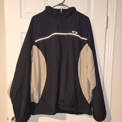Vintage Oakley Windbreaker Zip Up Jacket  Sweatshirt  XL 