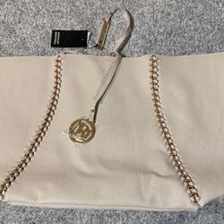 Badgley Mischka Cream Tote Bag