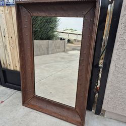 Vintage wall mirror// 40" width X 60" tall // Artesanal handmade steel and metal frame// 27" X 47" mirror,  in perfect condition