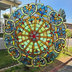 STAINED GLASS WINDOW PANEL NEW