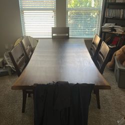 Six Seater Wood Dining Room Table