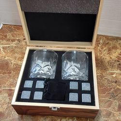 Gift Set - Whiskey Glasses w/ Ice Stones
