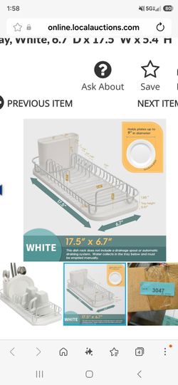 White Dish Drying Rack with Tray