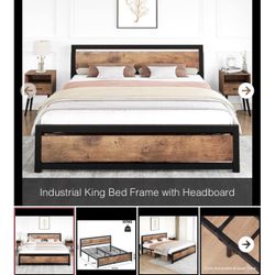 King Bed Frame With Headboard !!