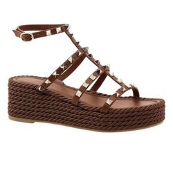 Valentino New W Box Wedge Platform Espadrilles
