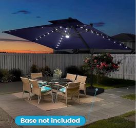 13-ft Aluminum Slide-tilt Cantilever Patio Umbrella with Lights
