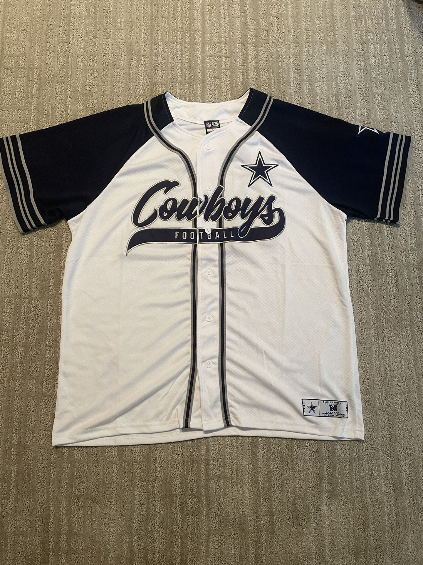 Dallas Cowboys Baseball Style Football Jersey