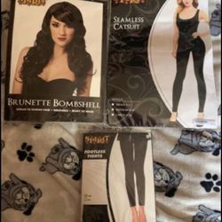 Halloween Costume …Spirit Store ..Costume  New Wig, Catsuit Or Leggings. $6-$14