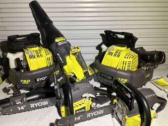 2 Ryobi Gas Book bag Blower, All Gas Set