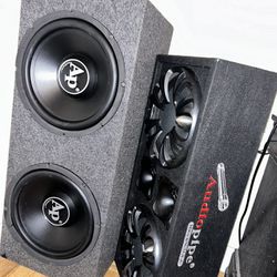Audio Pipe 12 Inch Bass Box 2 Speakers & 10 Inch Chuchero 2 Speakers 