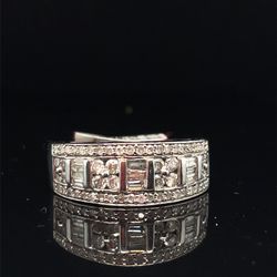 10KT White Gold Diamond Ring 4.60g .75CTW Size 6-1/2 153933/5