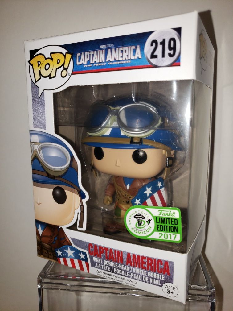 Captain America WWII MARVEL Funko POP Limited Edition ECCC EXCLUSIVE Real Sticker