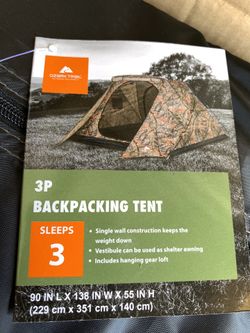 Tent - Ozark Trail 3 Person Backpacking Tent Camouflage