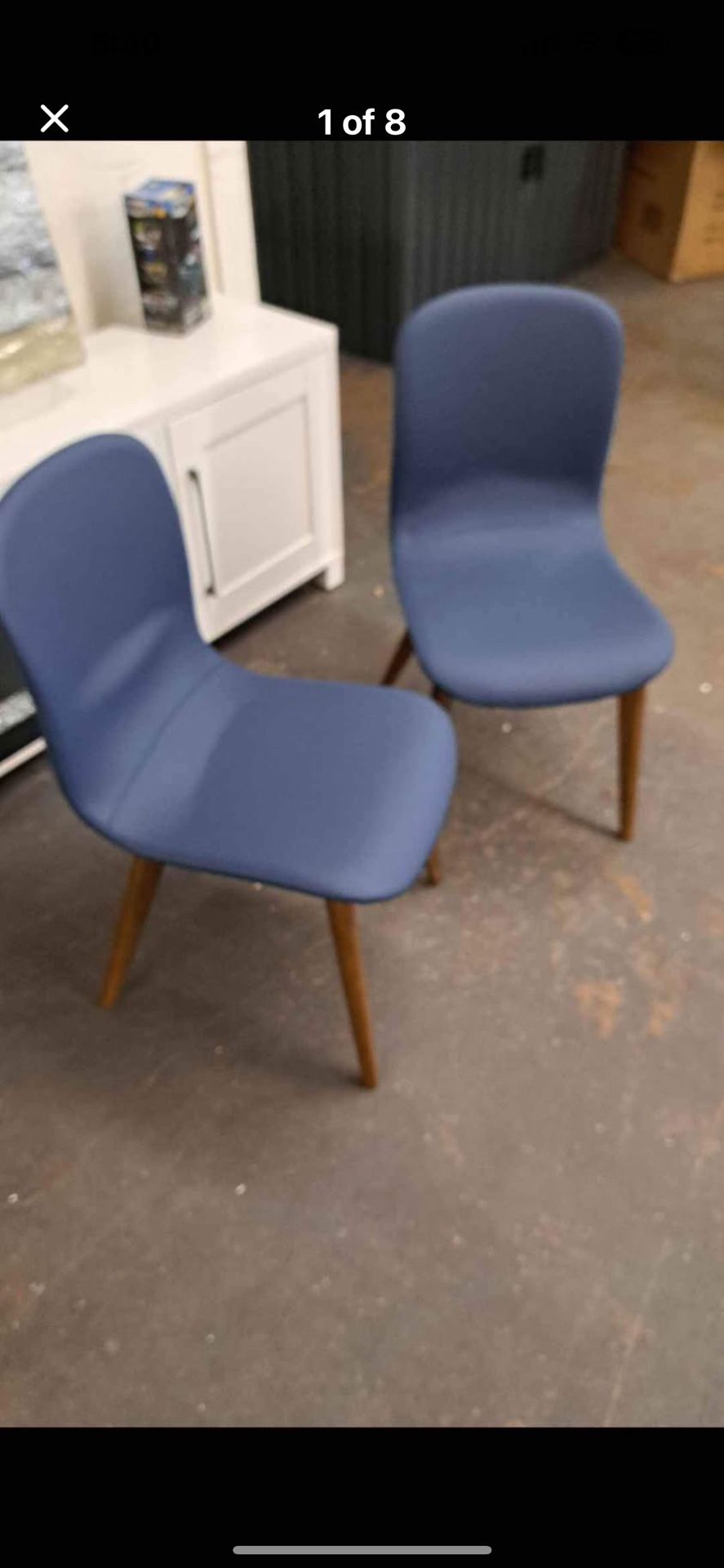 New 2 Dining Chairs Blue Color Dimensions Pictures 