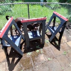 Performance Tool W54009 Heavy Duty Plastic Sawhorse Set (3)