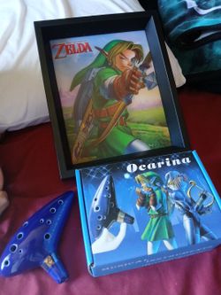 Legend of Zelda frame and Ocarina