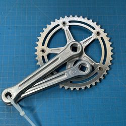 Campagnolo Super/Nuovo Record Crank Arms Rare 167.5mm w/Campy Pista Track Chainring 44 Tooth